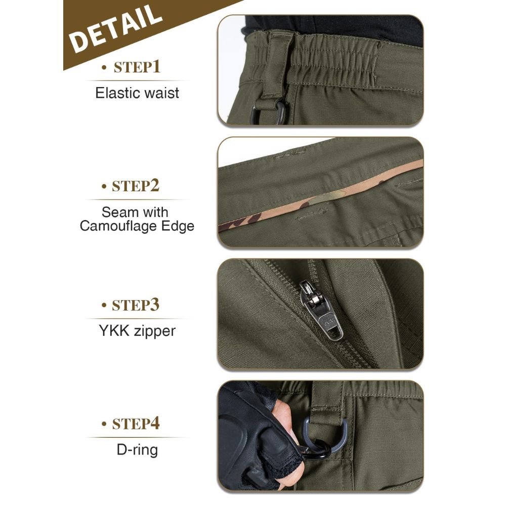 Pantalones cargo tácticos resistentes al agua para hombre de COVERT