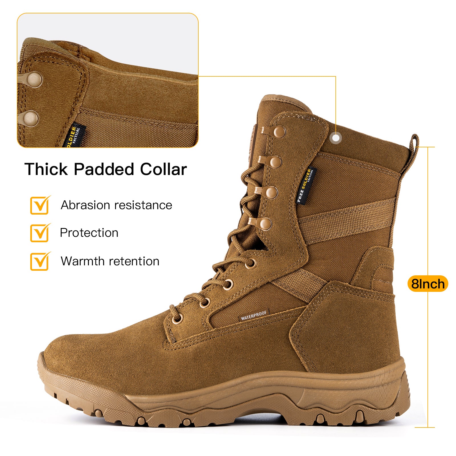 HOPPER 8" Men’s Military Waterproof Tactical Boots