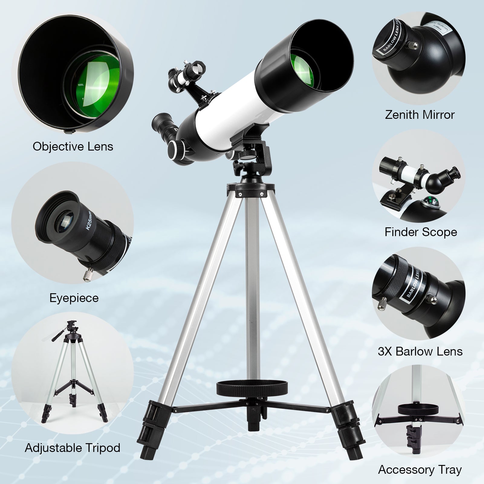 500x80mm Astronomy Telescope for Beginners – See the Moon & Planets in Stunning Detail