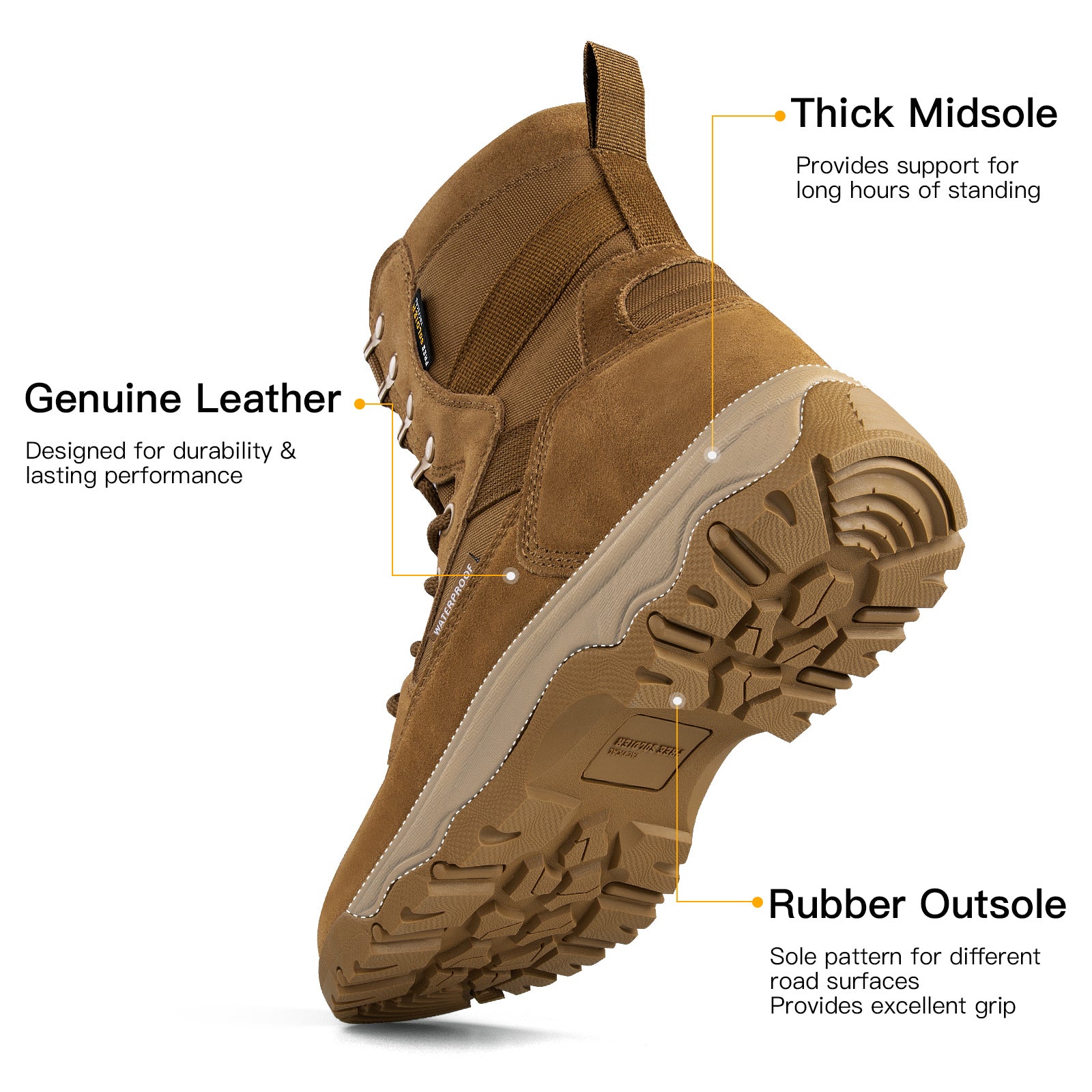 HOPPER 8" Men’s Military Waterproof Tactical Boots