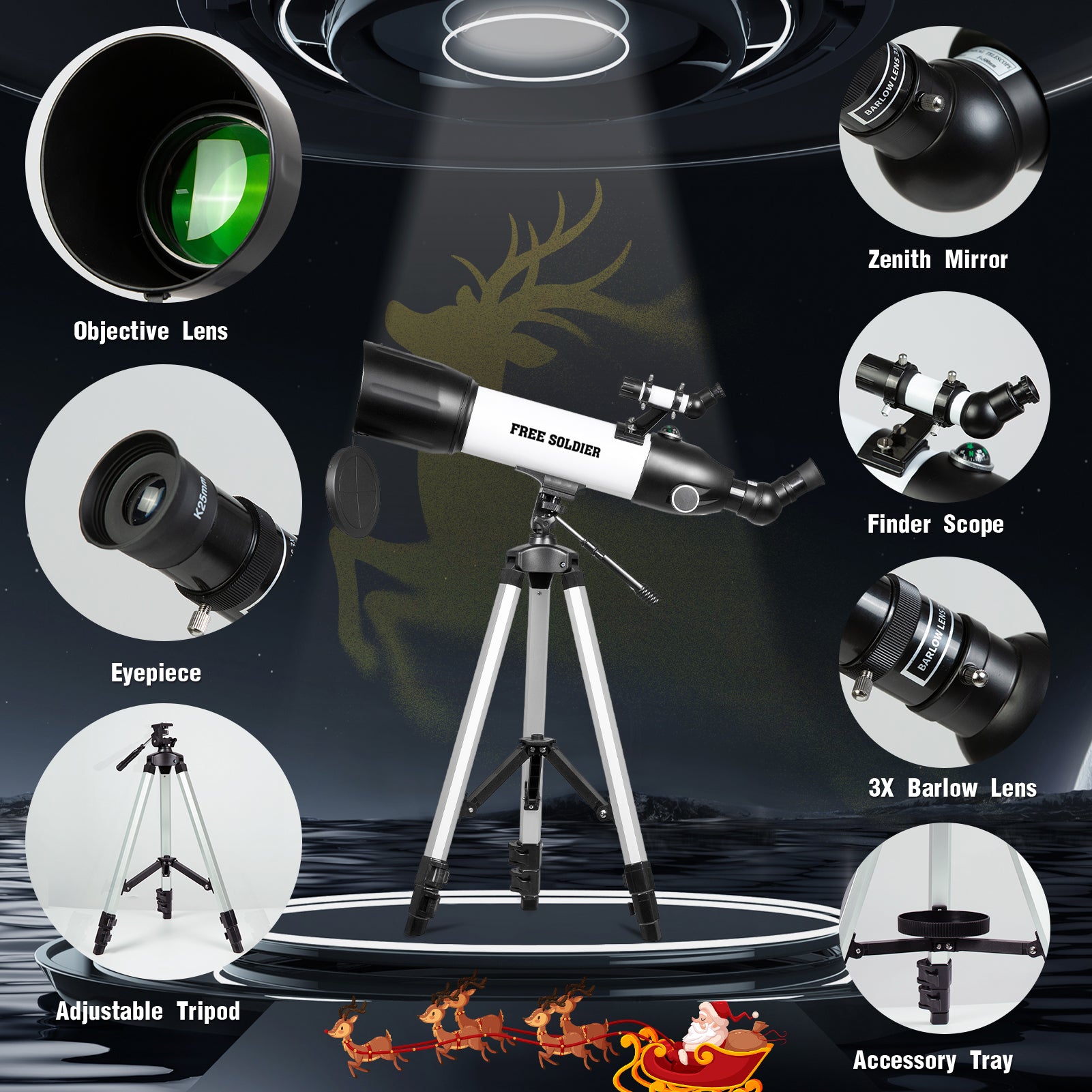 500x80mm Astronomy Telescope for Beginners – See the Moon & Planets in Stunning Detail