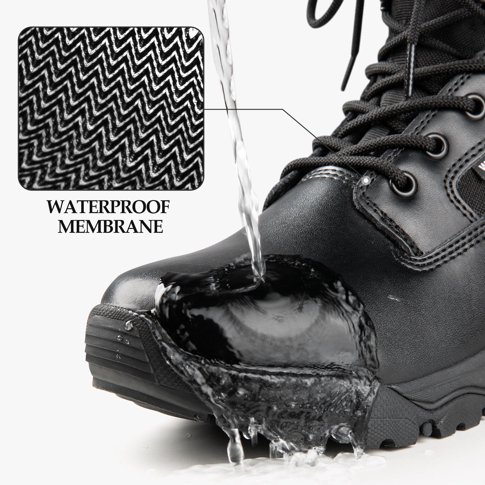 HOPPER 8" Men’s Military Tactical Black Leather Boots