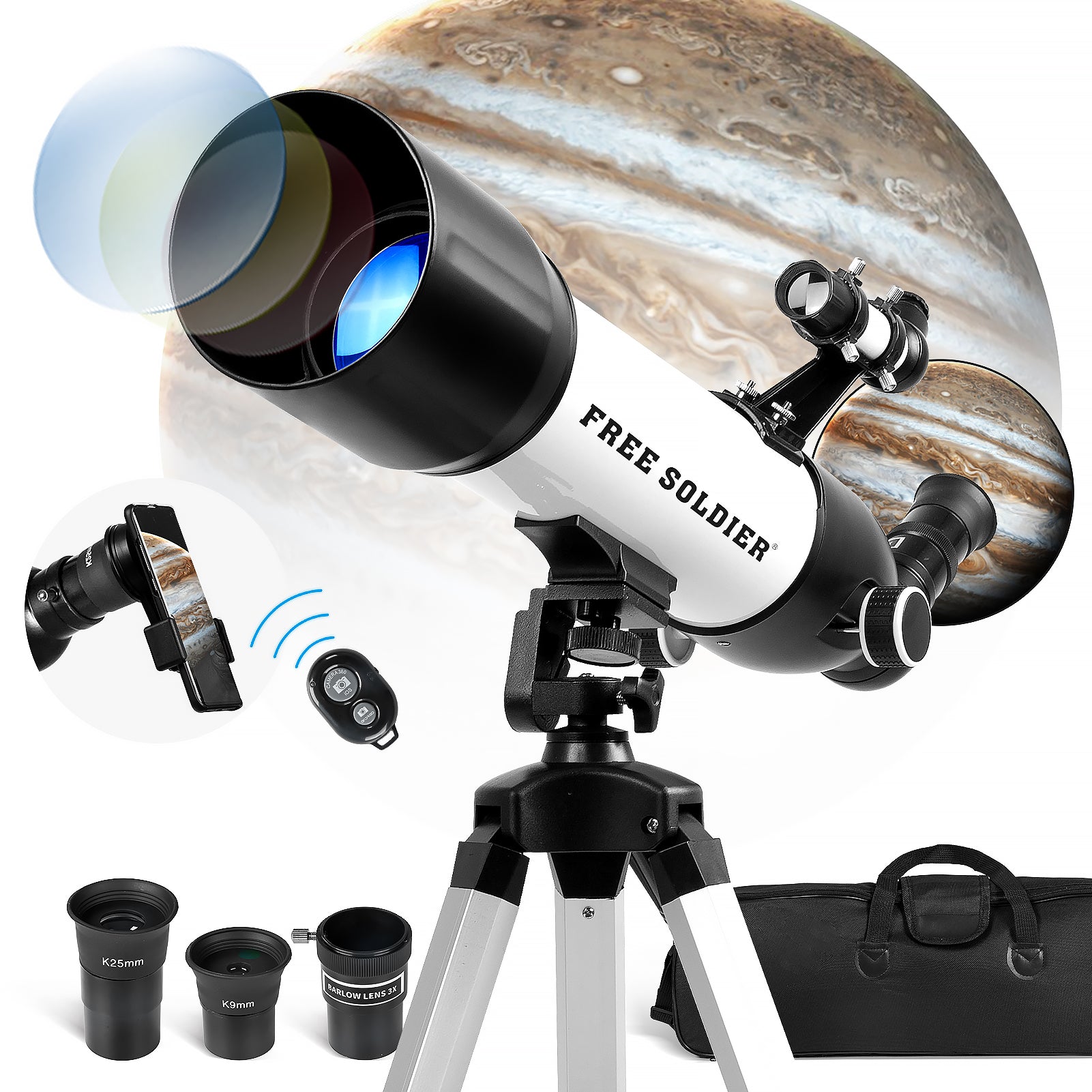 500x80mm Astronomy Telescope for Beginners – See the Moon & Planets in Stunning Detail