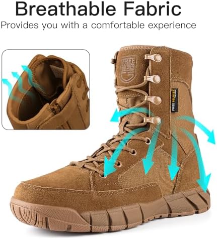 Botas de trabajo militares con cremallera lateral STORM II de 8" para hombre