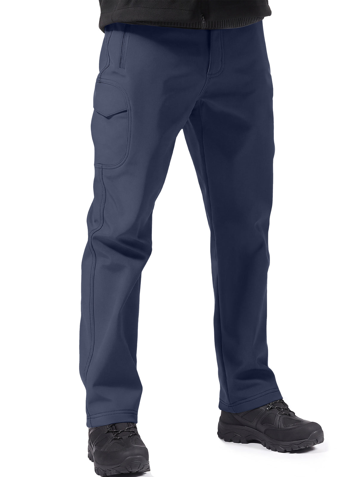Winddichte Cargohose aus Sharkskin-Softshell-Fleece mit Futter