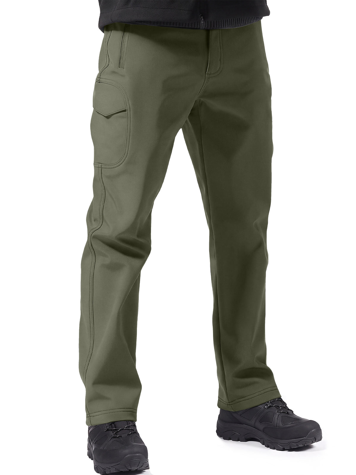 Winddichte Cargohose aus Sharkskin-Softshell-Fleece mit Futter
