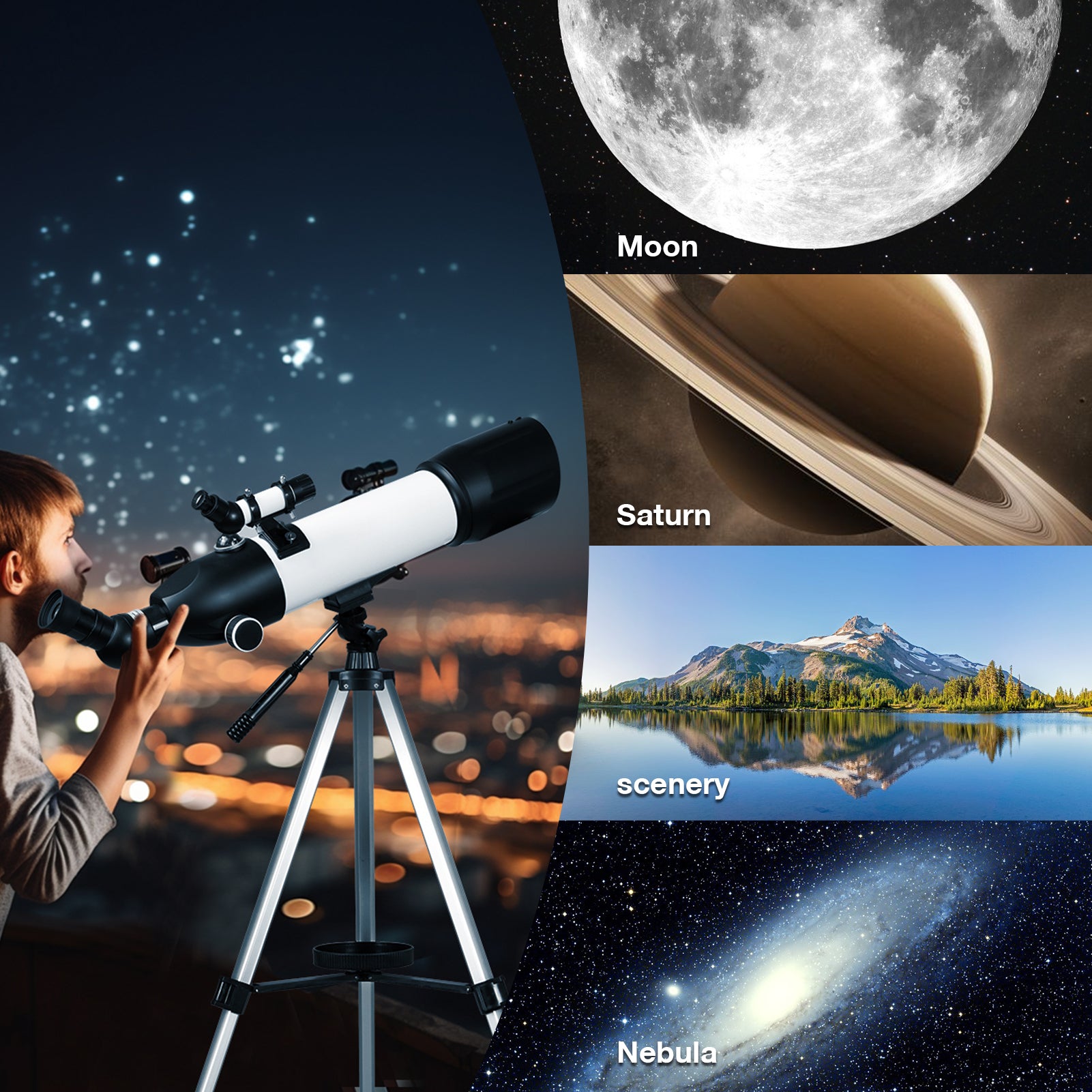 500x80mm Astronomy Telescope for Beginners – See the Moon & Planets in Stunning Detail