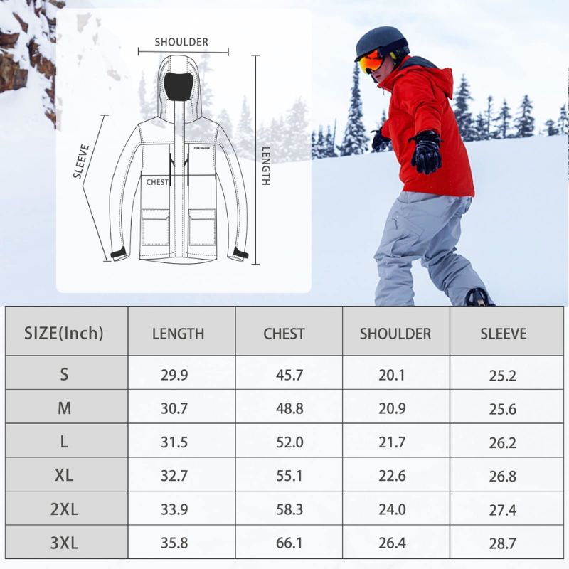 Men's Warm Waterproof Snow Ski Jacket - FreeSoldier