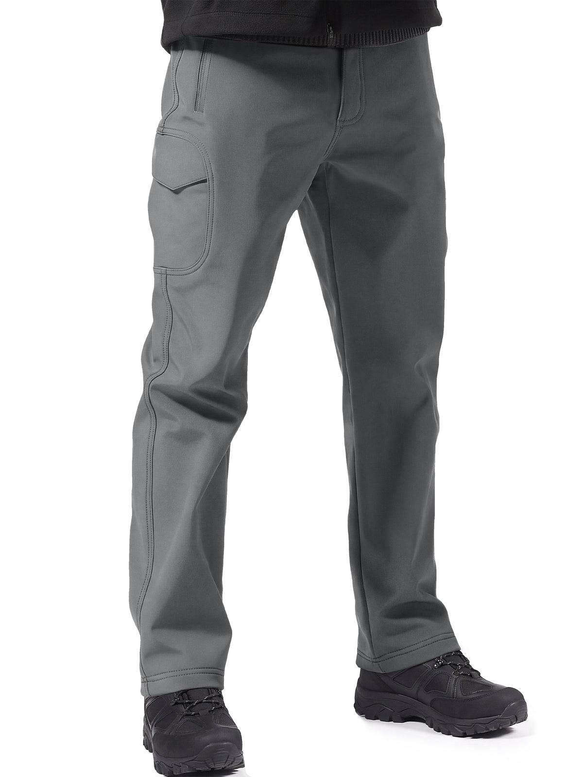 Winddichte Cargohose aus Sharkskin-Softshell-Fleece mit Futter