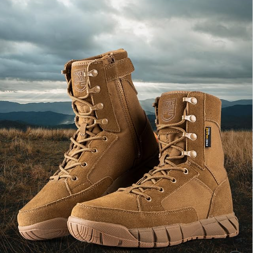 Botas de trabajo militares con cremallera lateral STORM II de 8" para hombre