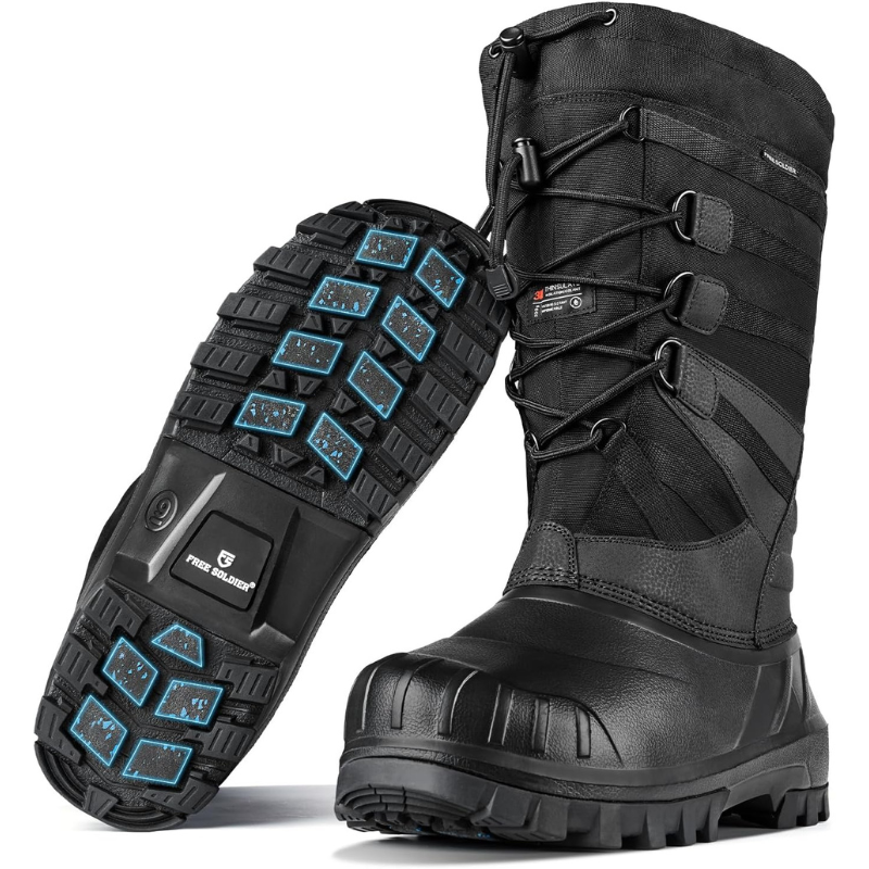 thumbnail image 2 of Men's Waterproof Snow Boots - Warm, Non-Slip Winter Hiking Boots With Faux Fur Lining 2 of 5