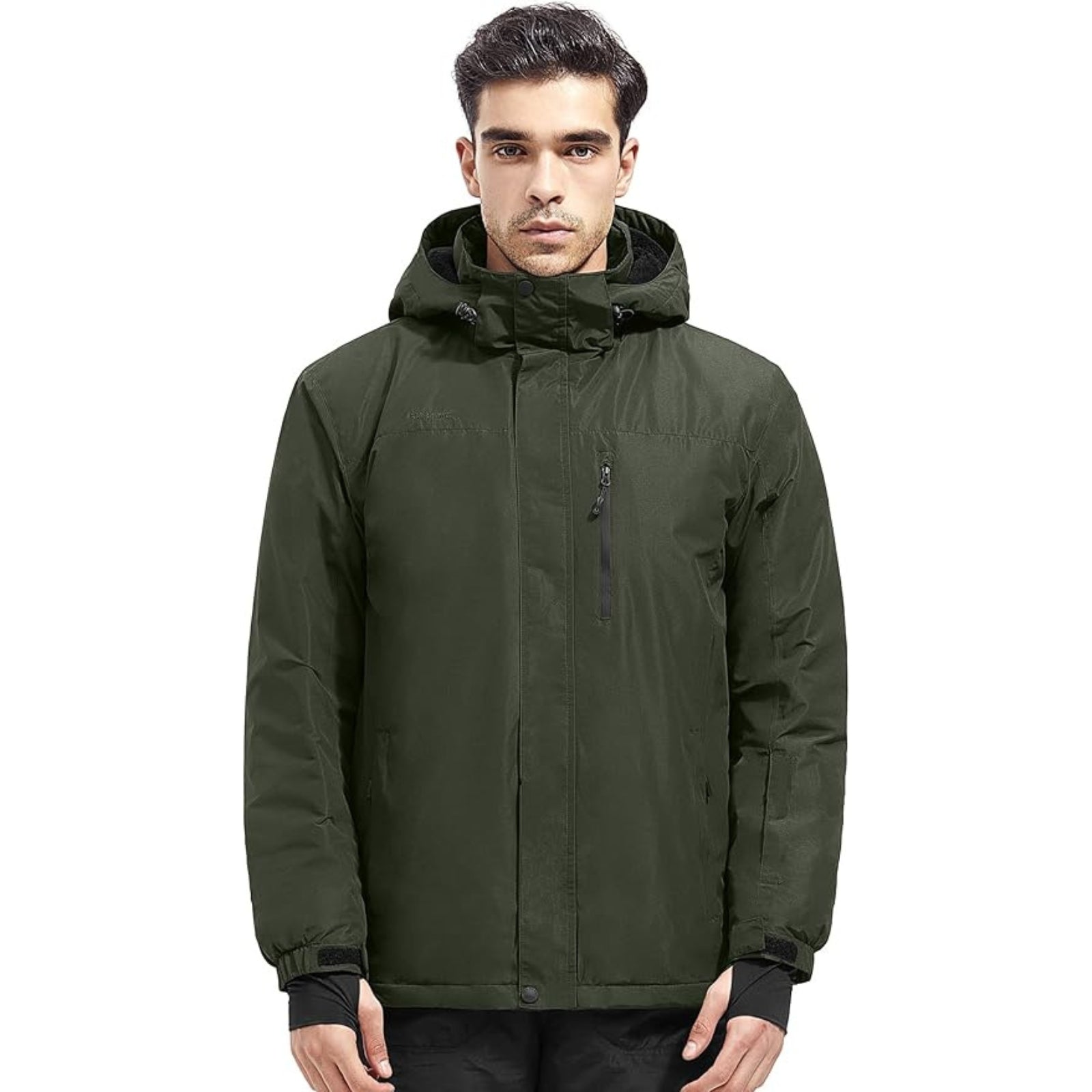 WHALE Men's Waterproof Warm Fleece Lined Ski Jacket