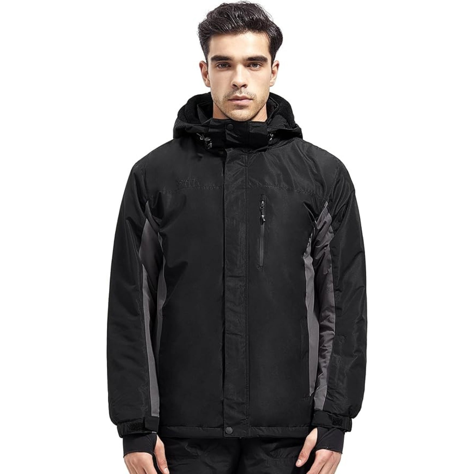 WHALE Men's Waterproof Warm Fleece Lined Ski Jacket