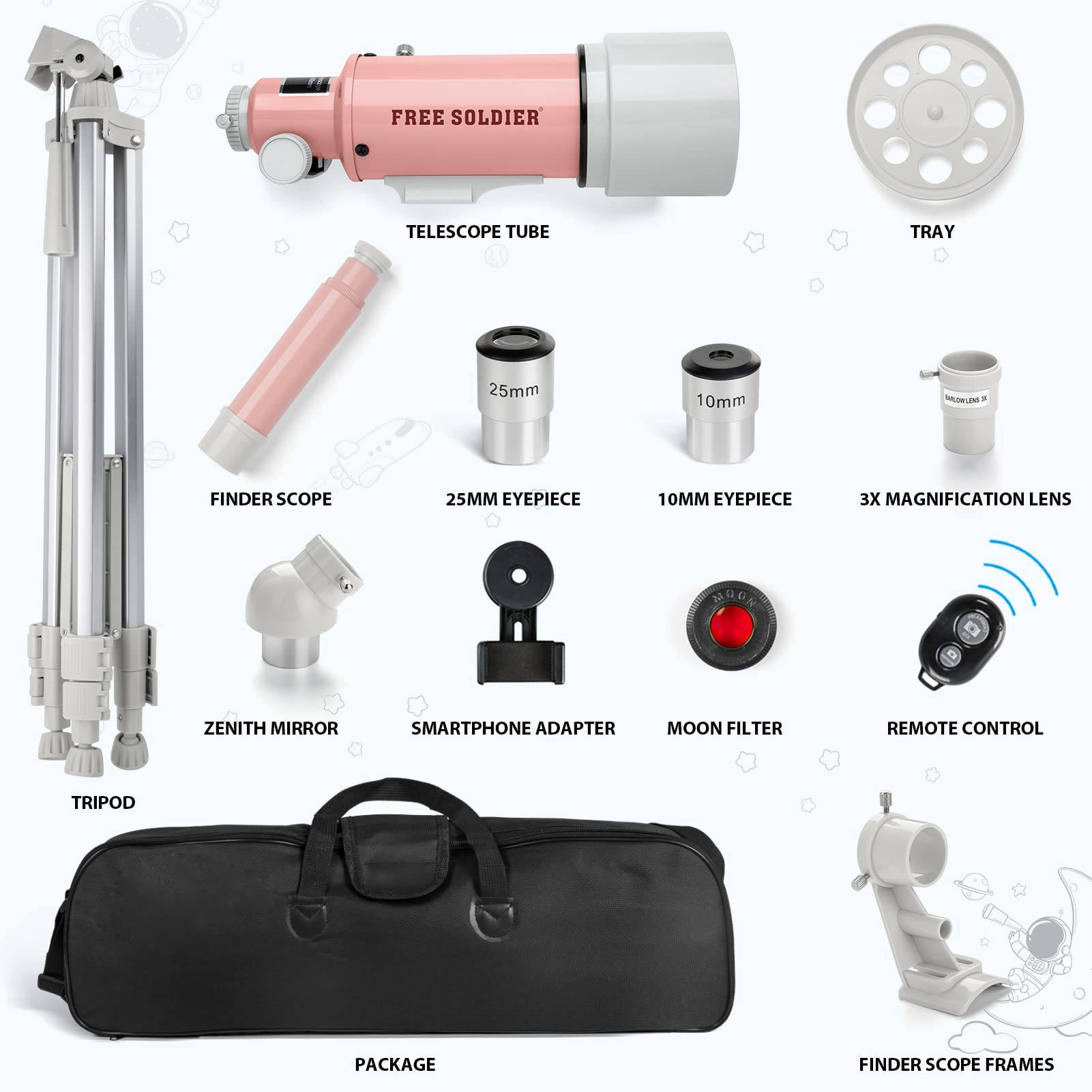 40070 Telescopio para niños y principiantes con adaptador para smartphone