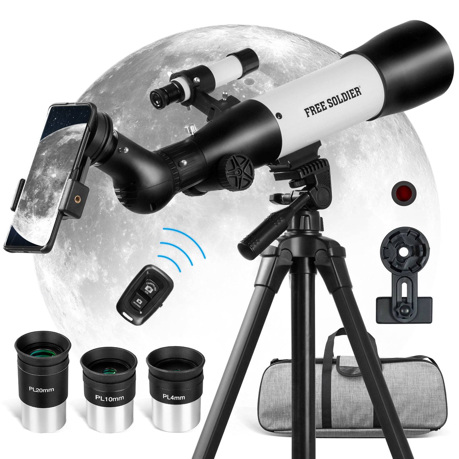 50070mm Astronomy Telescope with 3 Plossl Eyepieces Phone Adapter and Carry  Bag