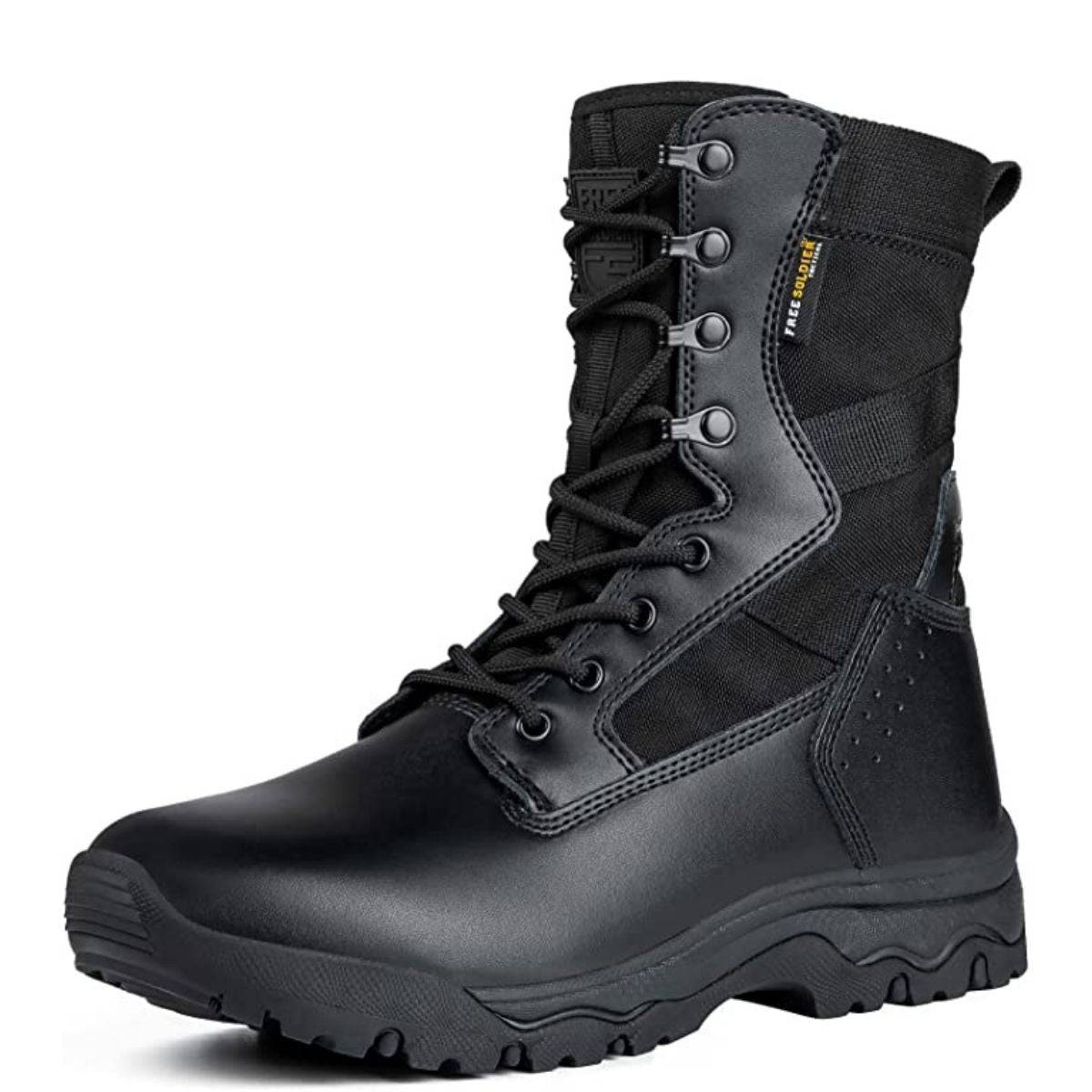 Men's 6-Inch Military Tactical Combat Boots – Leather Hiking Boots, Lightweight & Comfortable (Sizes 6.5-14)