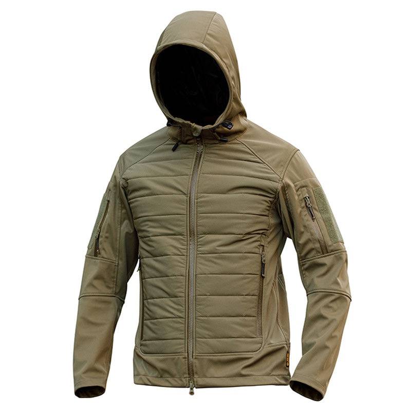 SOFTSHELL Herren Winter-Isolier-Steppjacke mit Kapuze
