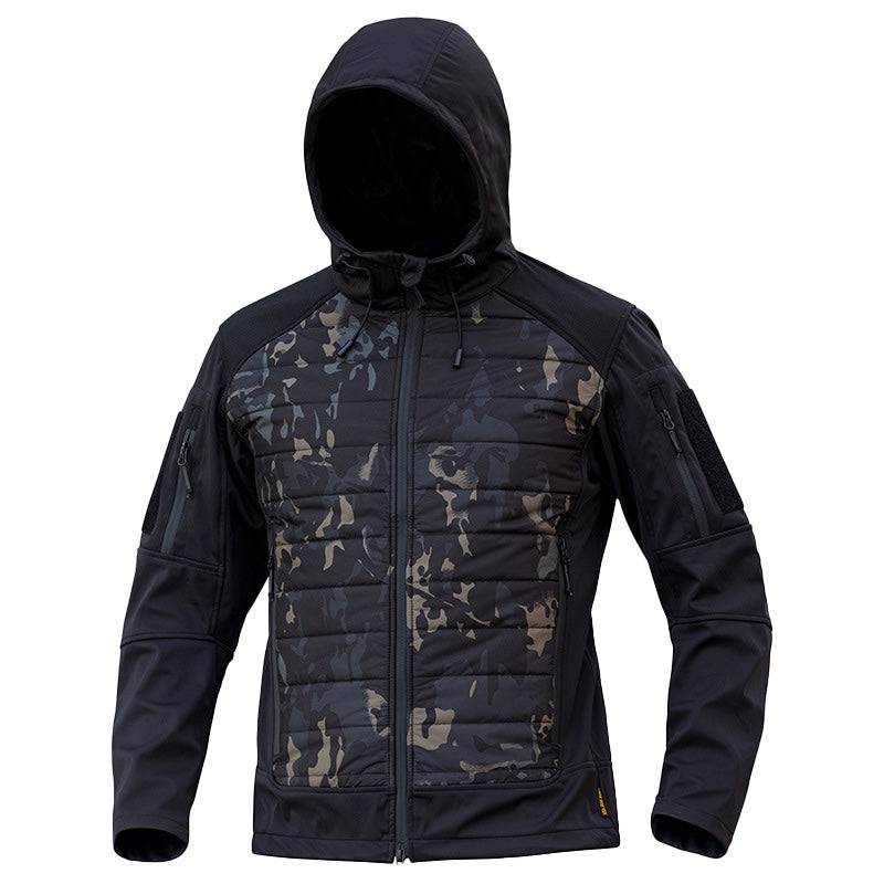 SOFTSHELL Herren Winter-Isolier-Steppjacke mit Kapuze