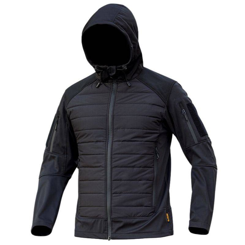 Men's Winter Warm Insulation Quilted Softshell Hoodie Jacket