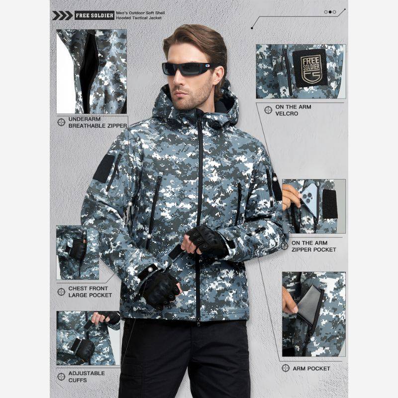 SHARKSKIN Men’s Warm Waterproof Softshell Tactical Hiking Jacket