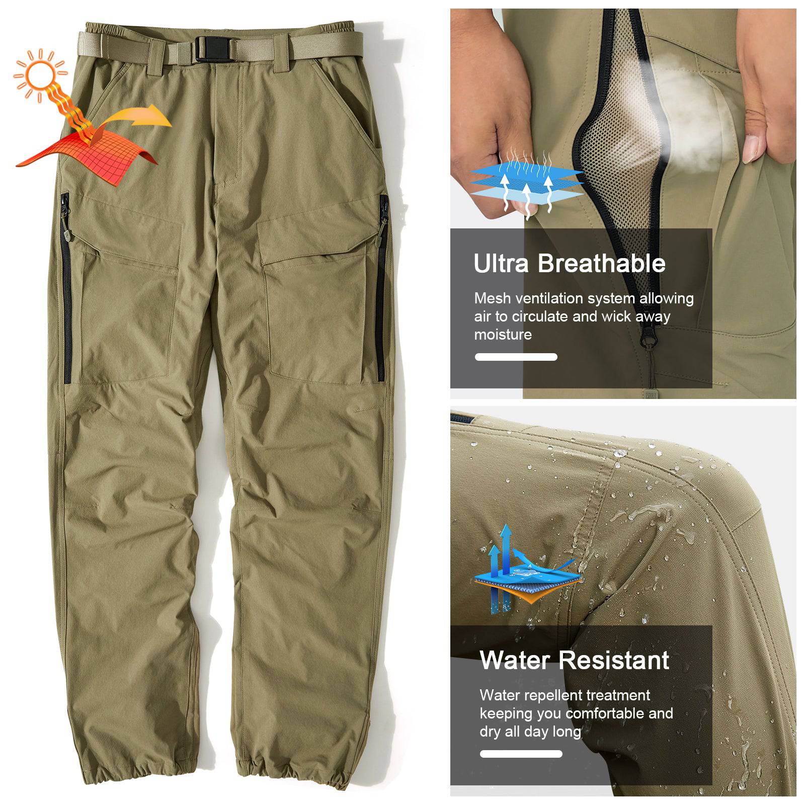 WINDCHASER Men's hem adjustable Hiking Pants