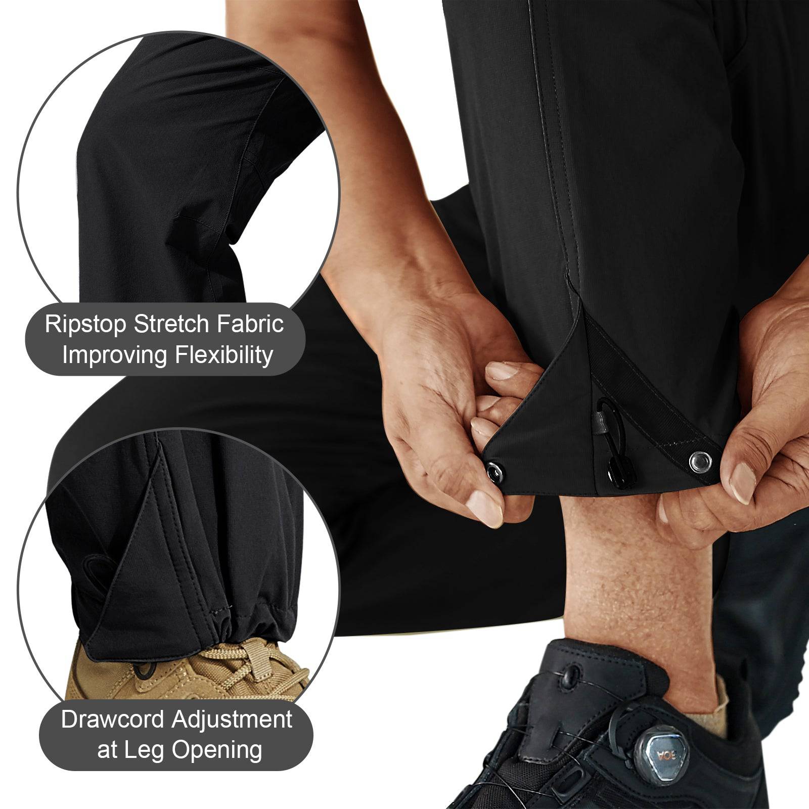 WINDCHASER Men's hem adjustable Hiking Pants