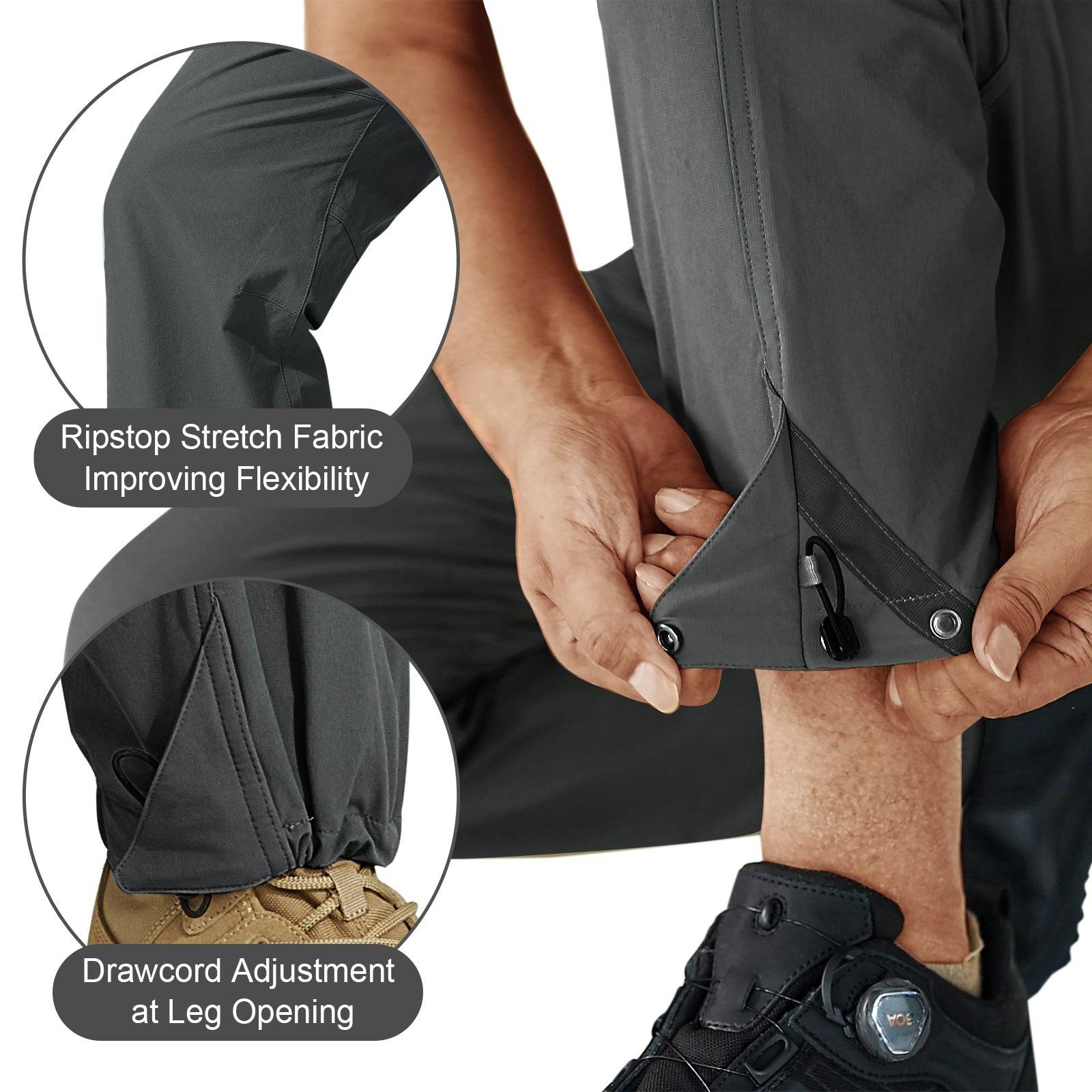 WINDCHASER Men's hem adjustable Hiking Pants