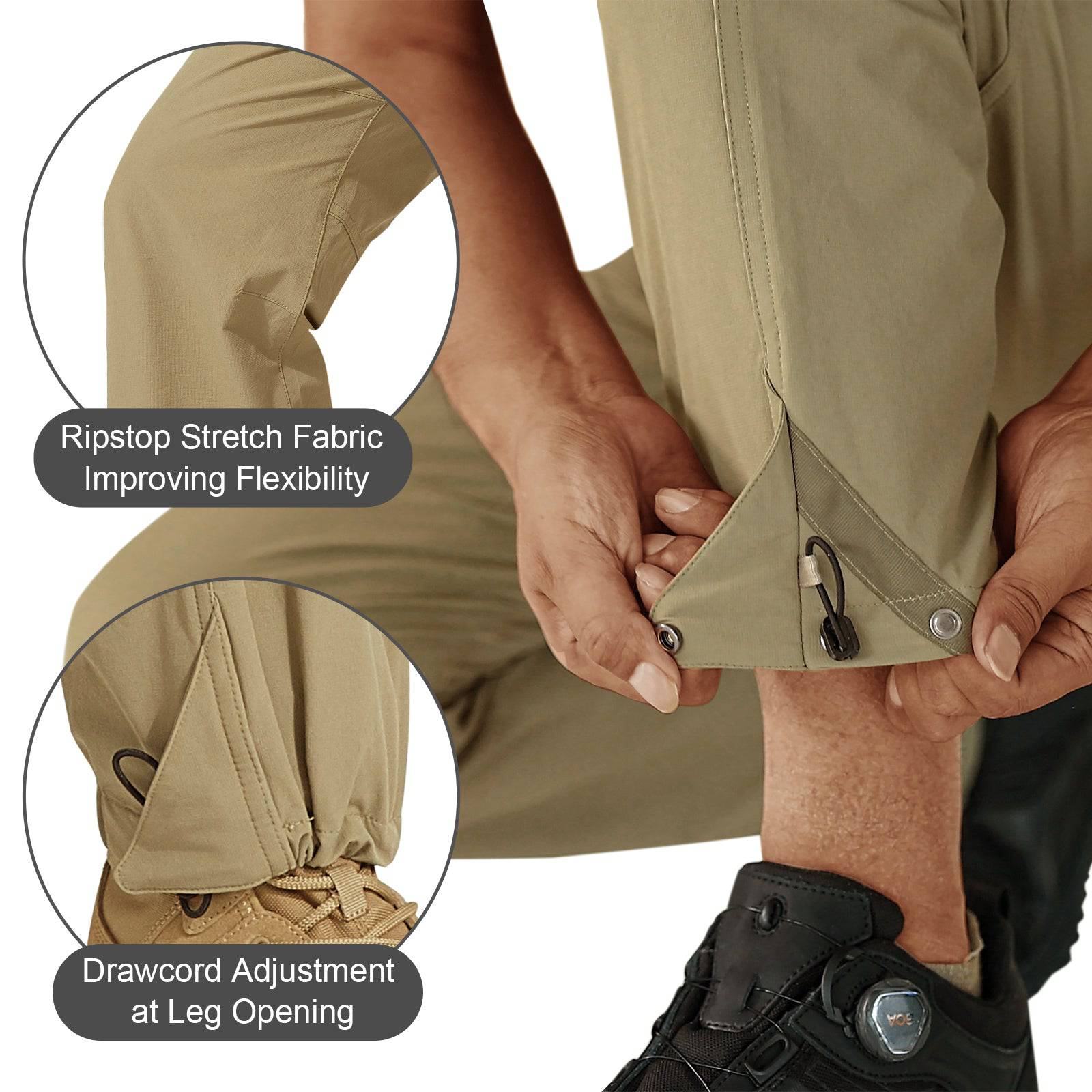 WINDCHASER Men's hem adjustable Hiking Pants