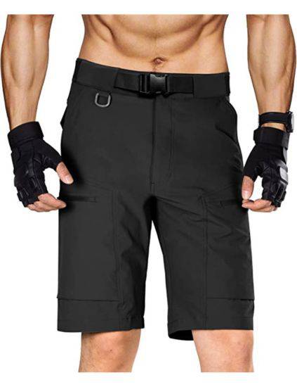 BLITZ Men's Quick Dry Tactical Shorts w/ Built-in Belt