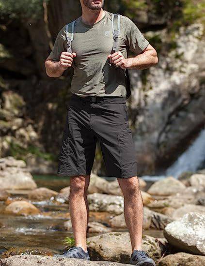 BLITZ Men's Quick Dry Tactical Shorts w/ Built-in Belt