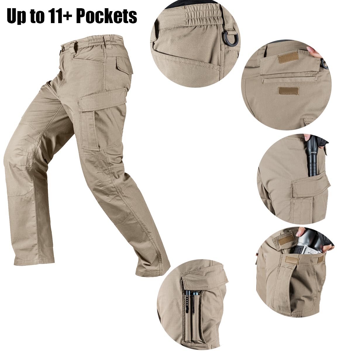 Pantalones cargo tácticos resistentes al agua para hombre de COVERT