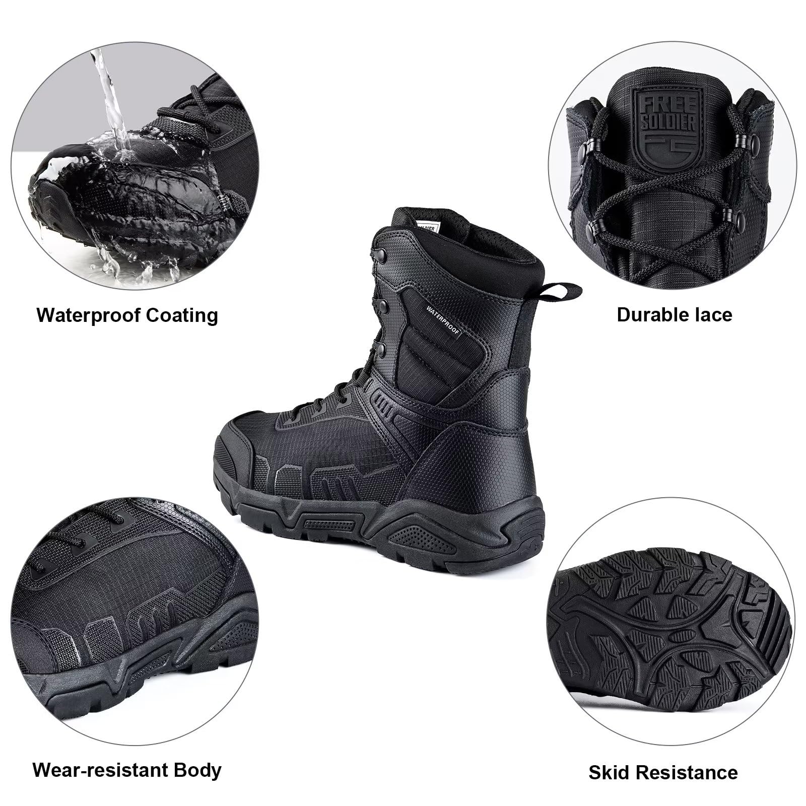 8 inch Durable Work Boots - FreeSoldier