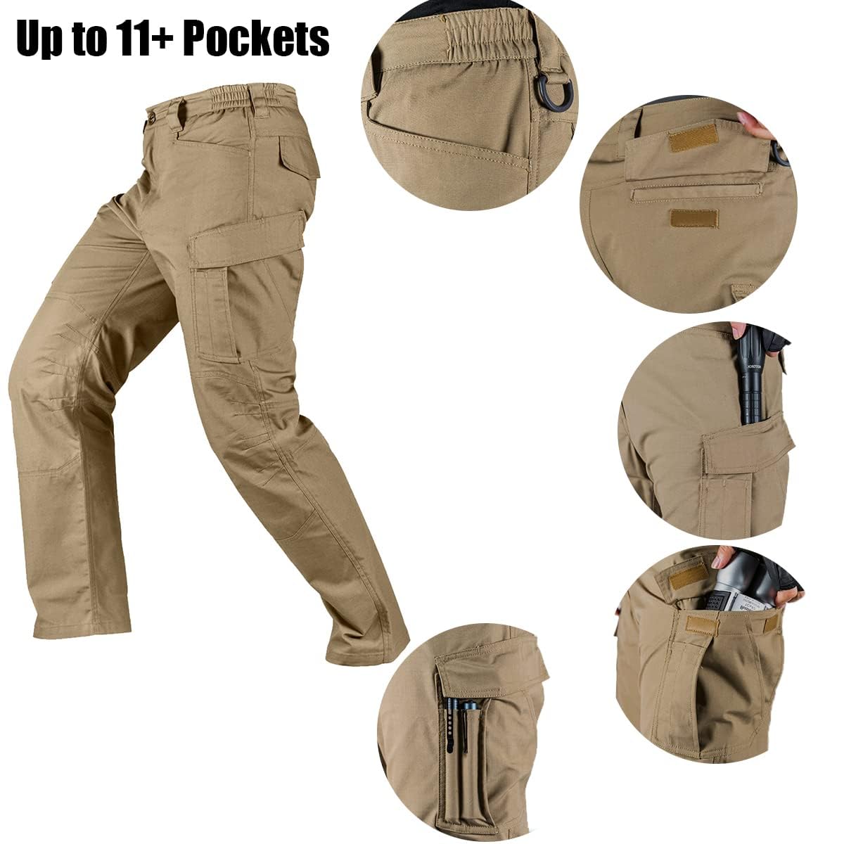 Pantalones cargo tácticos resistentes al agua para hombre de COVERT