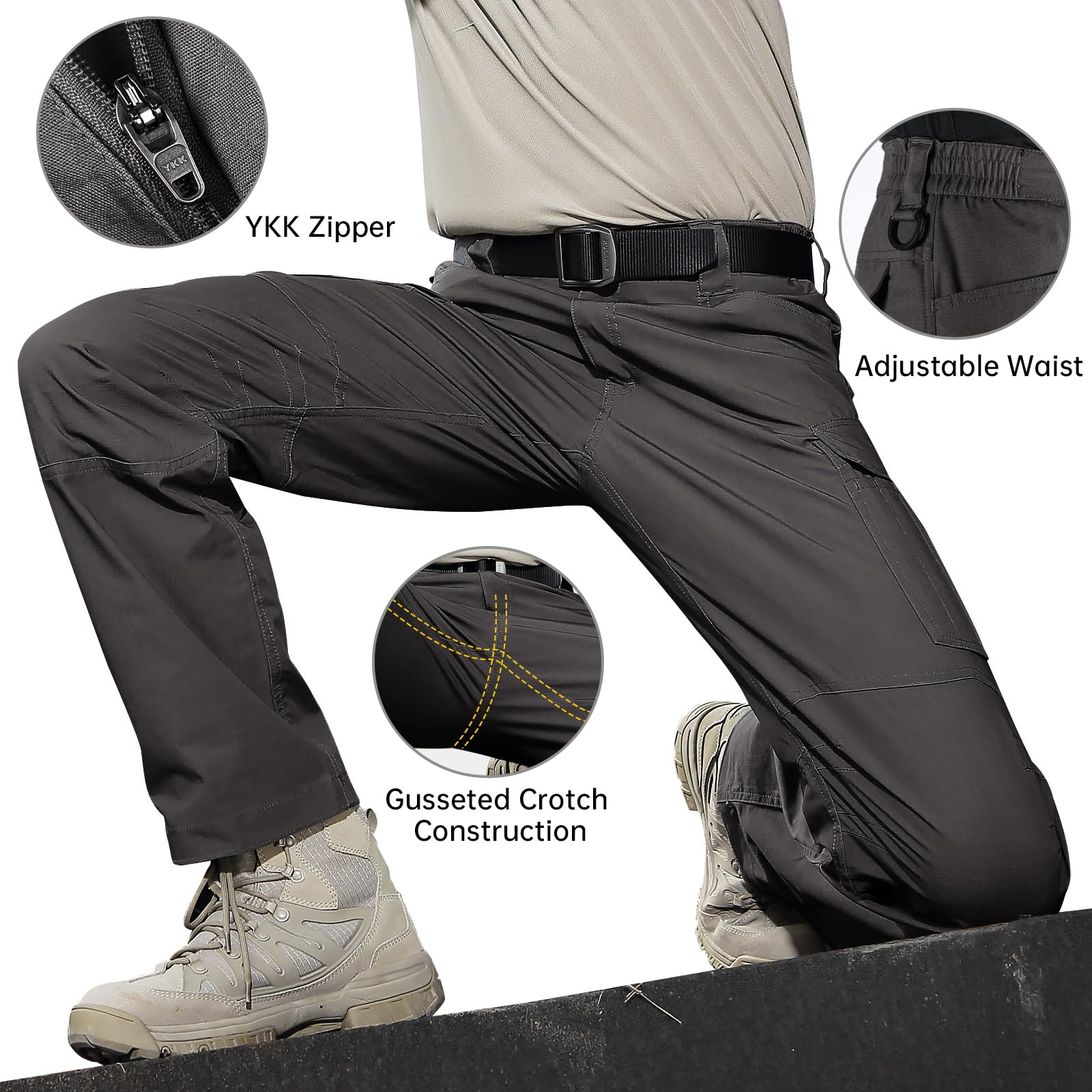 Pantalones cargo tácticos resistentes al agua para hombre de COVERT