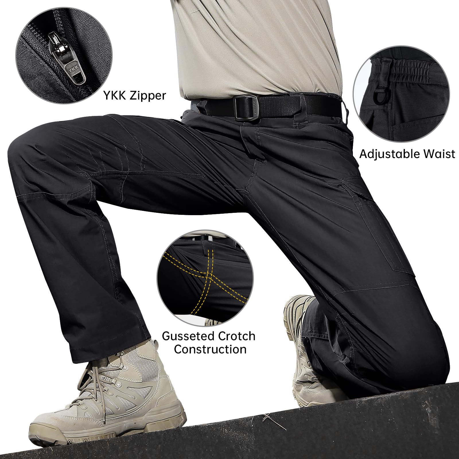 Pantalones cargo tácticos resistentes al agua para hombre de COVERT