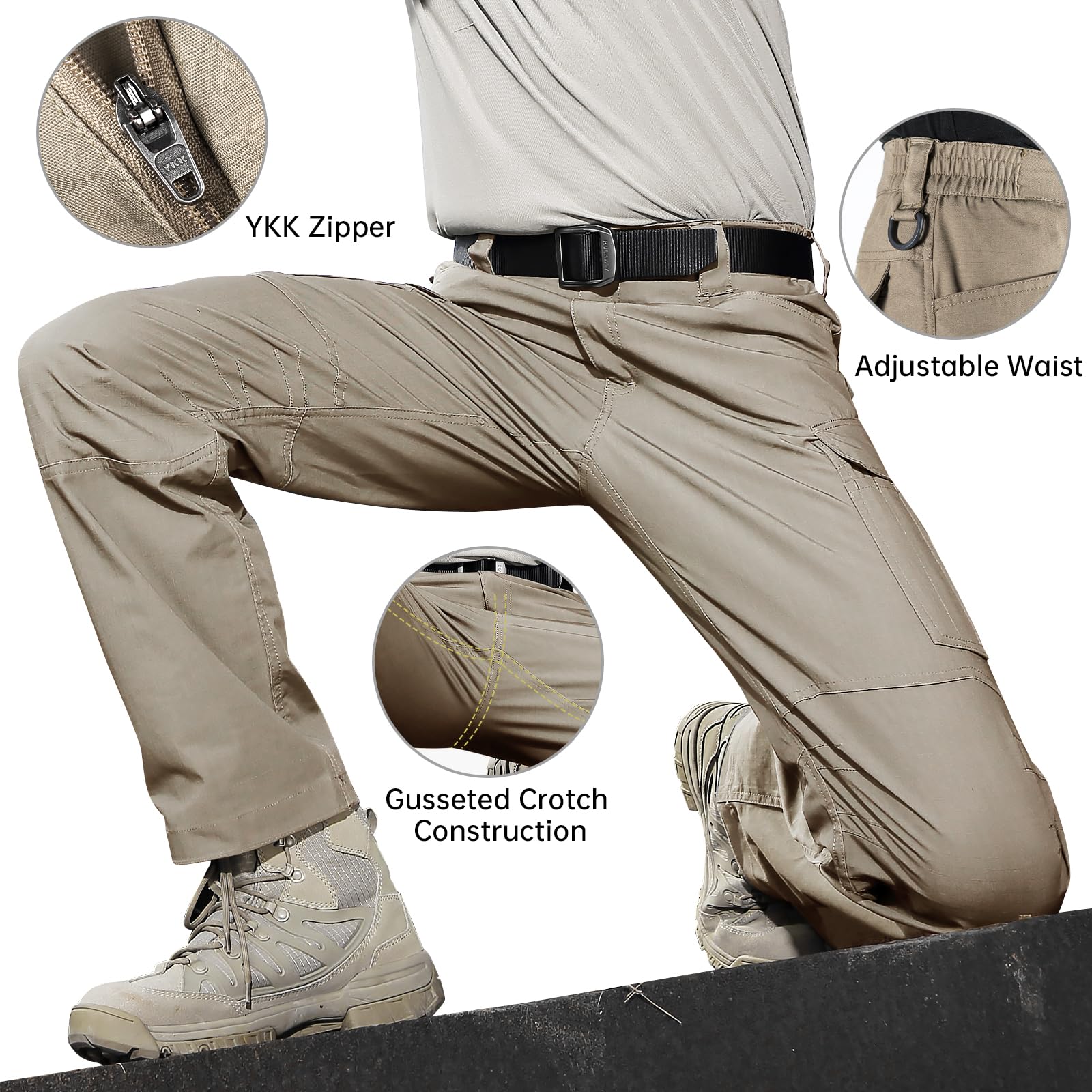 Men's Water Resistant Tactical Cargo Pants