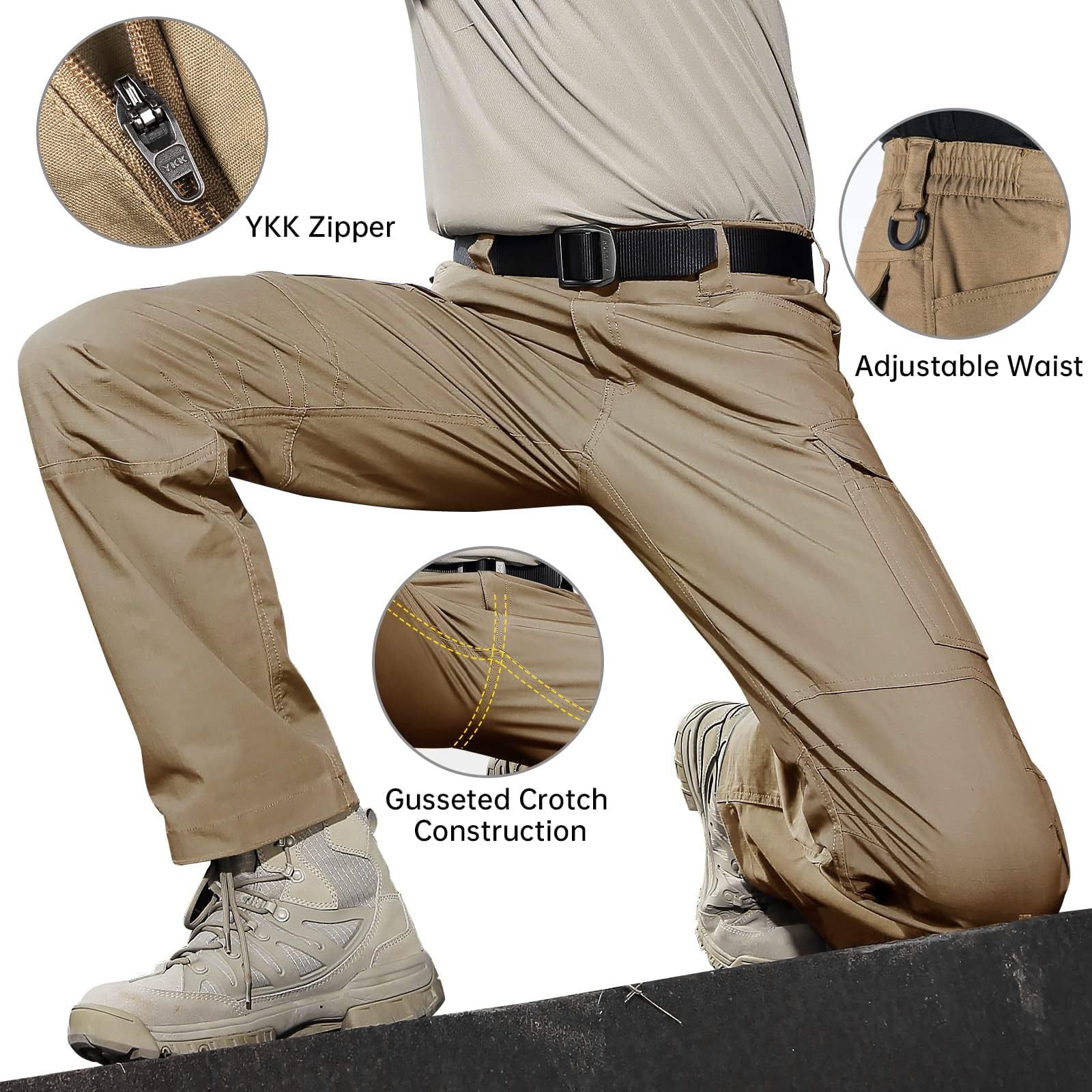 Pantalones cargo tácticos resistentes al agua para hombre de COVERT