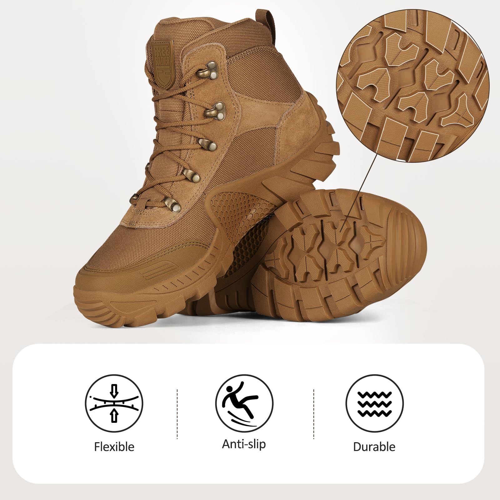 Botas de trabajo militares impermeables de 4,6 pulgadas