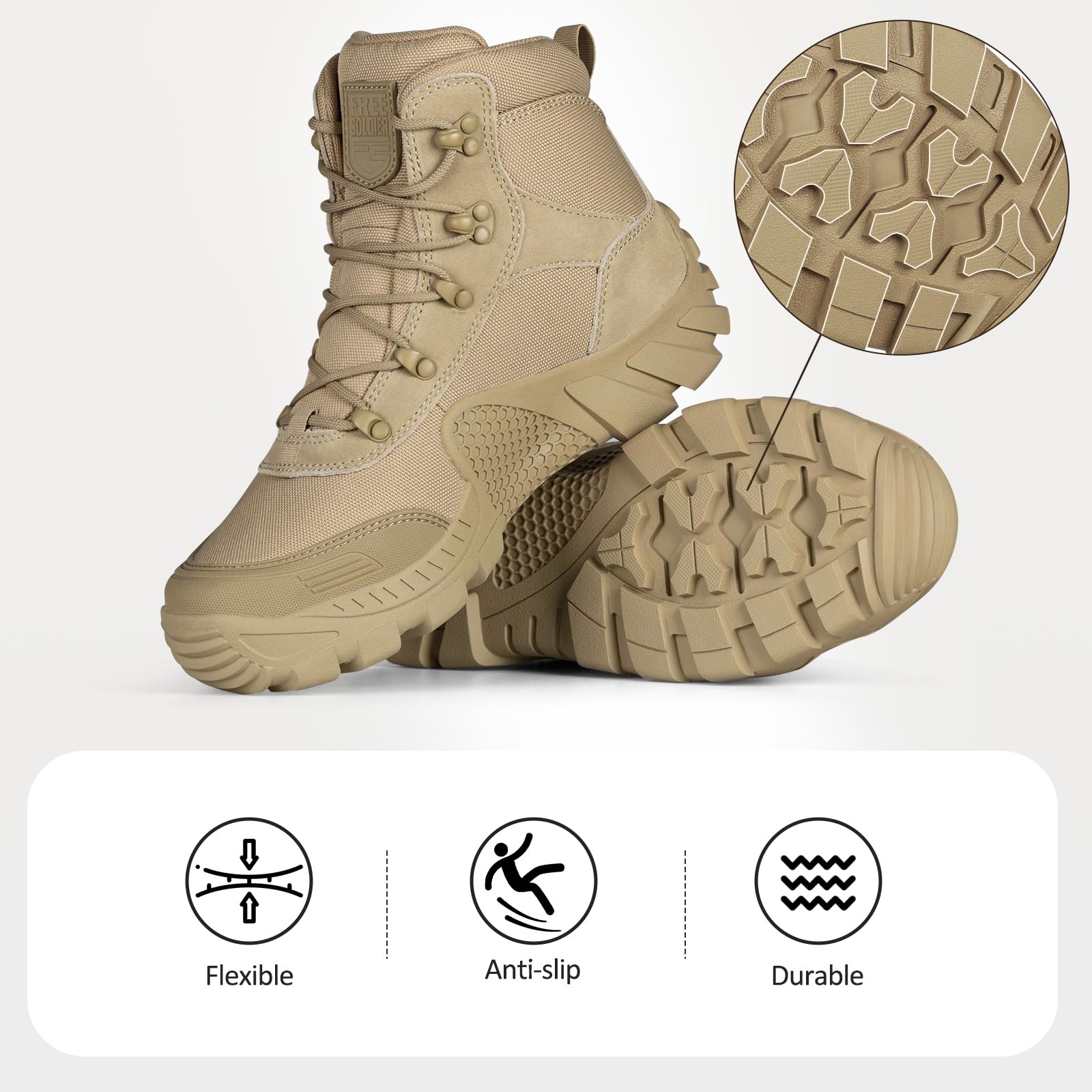 Botas de trabajo militares impermeables de 4,6 pulgadas