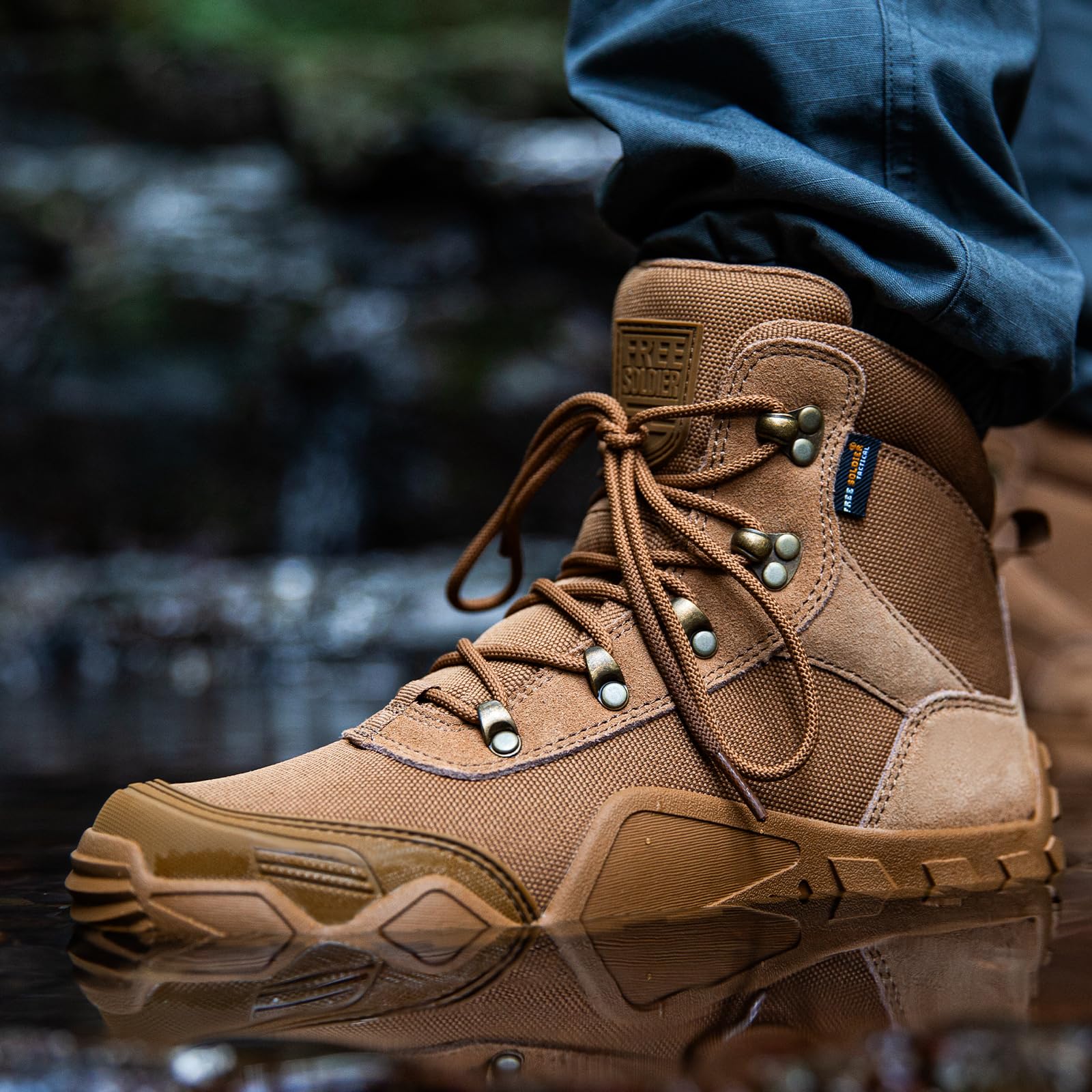 Botas de trabajo militares impermeables de 4,6 pulgadas