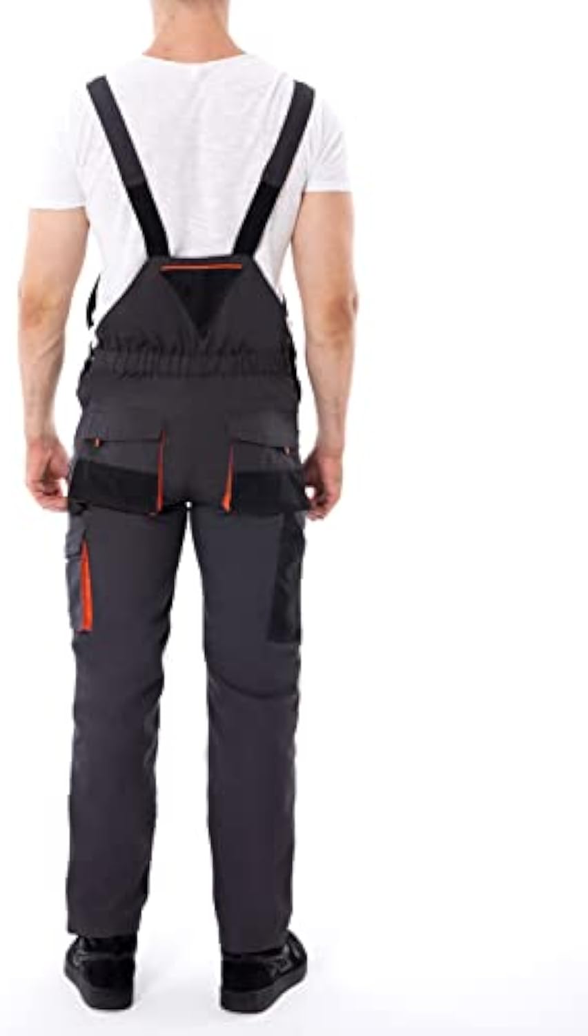 Free Soldier Men's Bib Overalls Work Overalls with Knee Pad Pockets