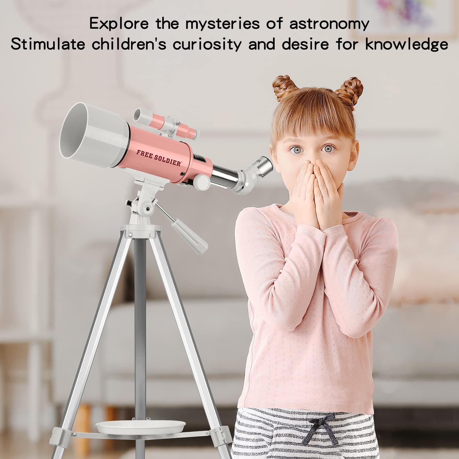 40070 Telescope for Kids and Beginners with Smartphone Adapter - FreeSoldier