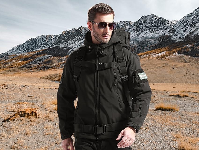 Man wearing a FreeSoldier tactical jacket, showcasing its stylish design and functional features