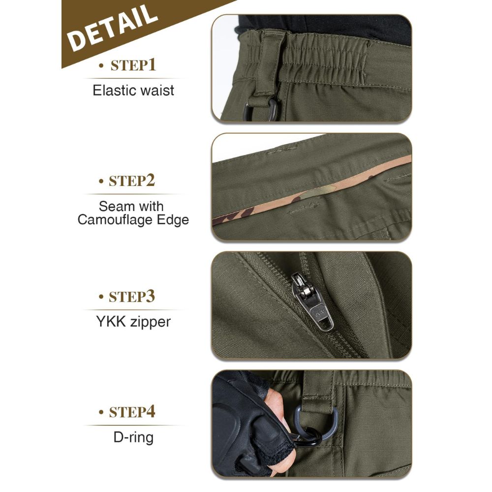Men's Water Resistant Tactical Cargo Pants