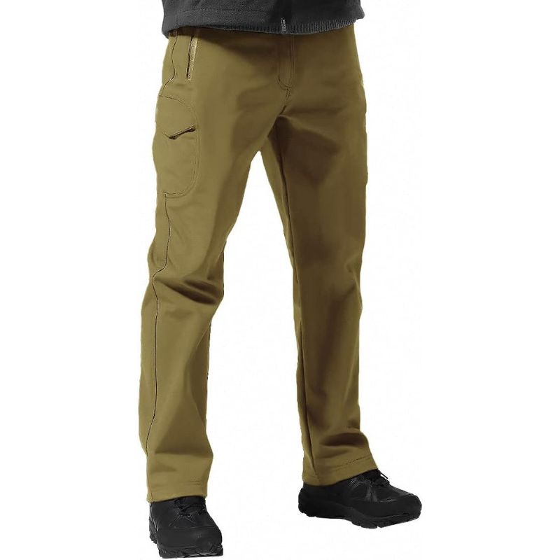 YOUYING Mens Hiking Pants Fleece Lined Outdoor Waterproof Quick Dry Skiing  Pants Winter Zip Up Casual Fishing Pants Pockets : : Clothing