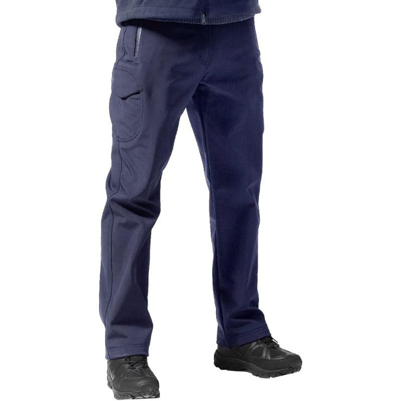 Lbq Winter Men's Waterproof Pants Outdoor Hiking Camping Fishing Sports Trousers Male Casual Soft Shell Fleece Warm Cargo Pants 5xl BLUE Thin