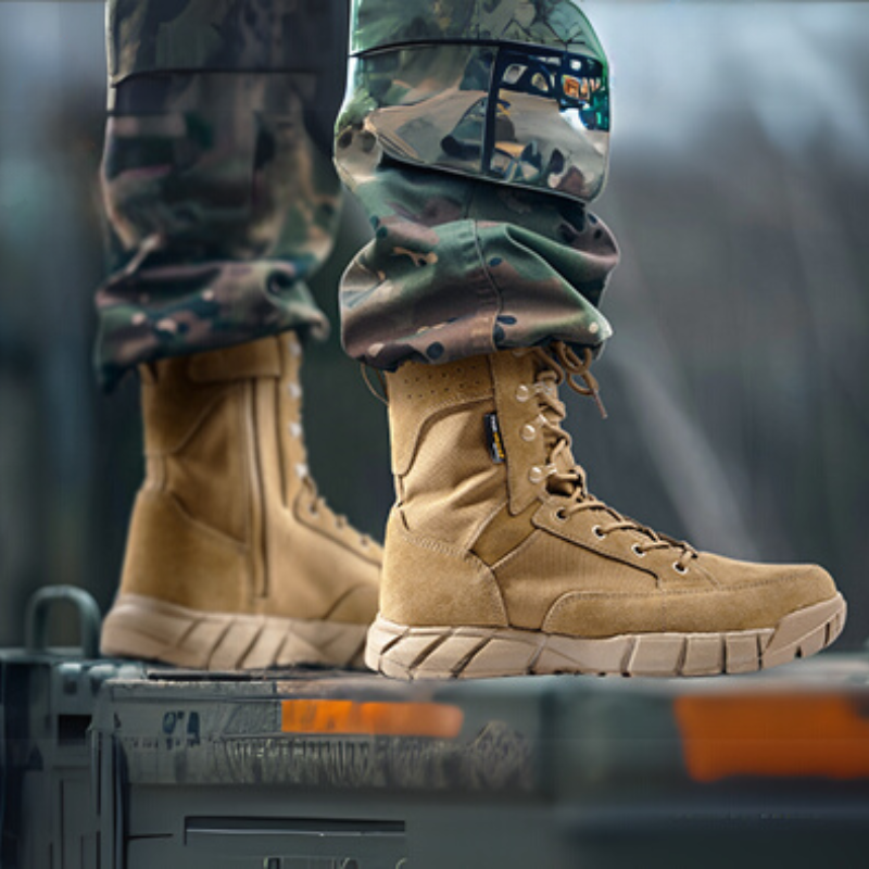 Botas de trabajo militares con cremallera lateral STORM II de 8" para hombre