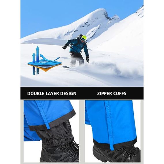 Sunisery Men's Essential Insulated Bib Overalls Snow Bibs Ski Pants  Softshell Waterproof Snowboarding Overalls Winter