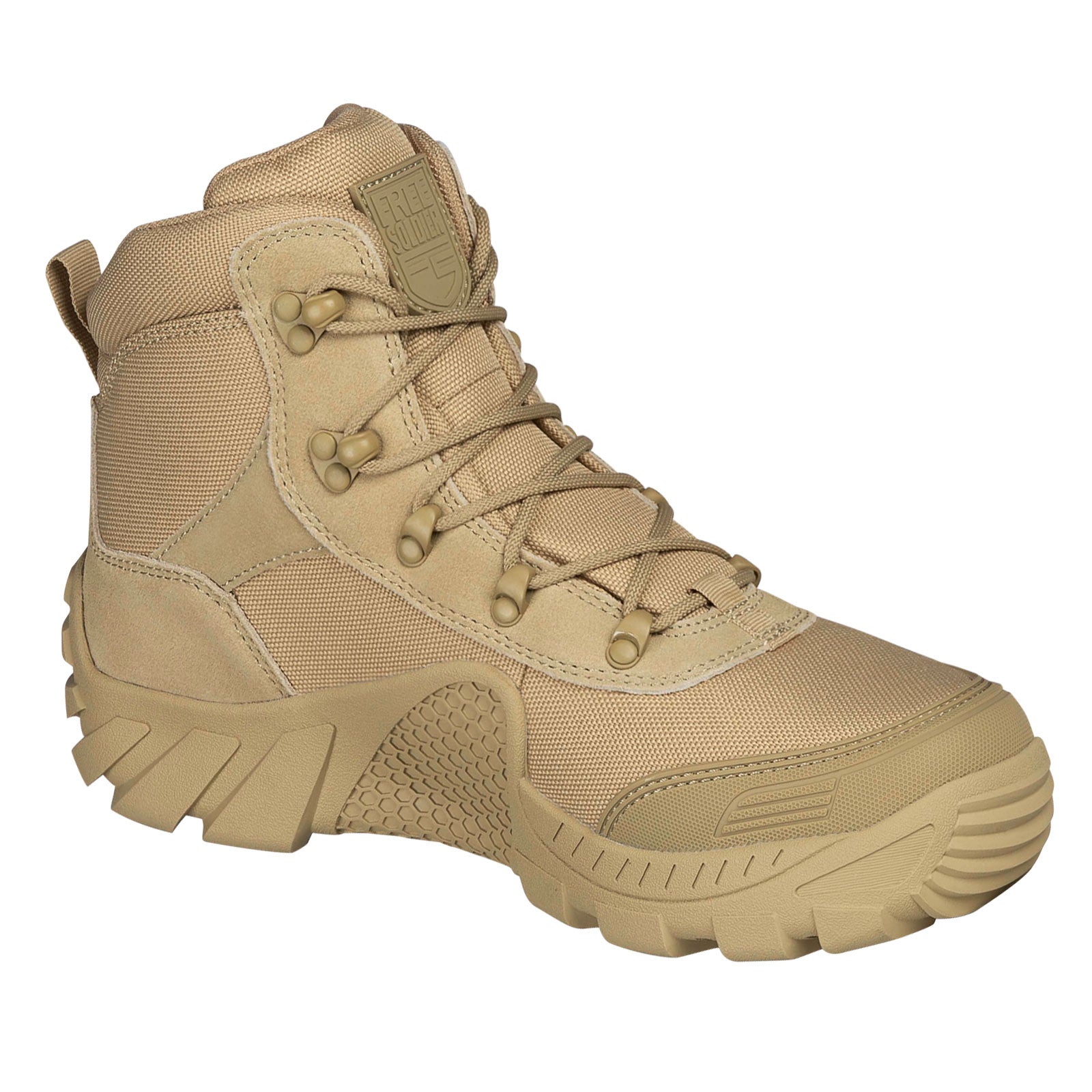 FREE SOLDIER Outdoor Men's Suede Leather Waterproof Hiking Work Boots