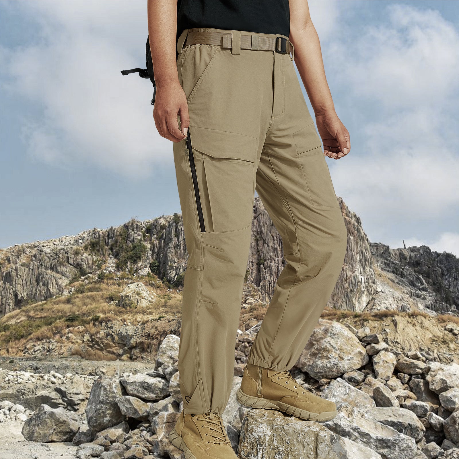 Men's Tactical Pants Quick-dry Lightweight Waterproof Cargo Hiking